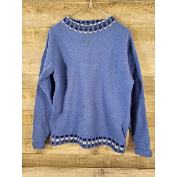 VTG Imported P&M Distributors Sweden 100% Wool Blue Size pics for measurements - Picture 1 of 6